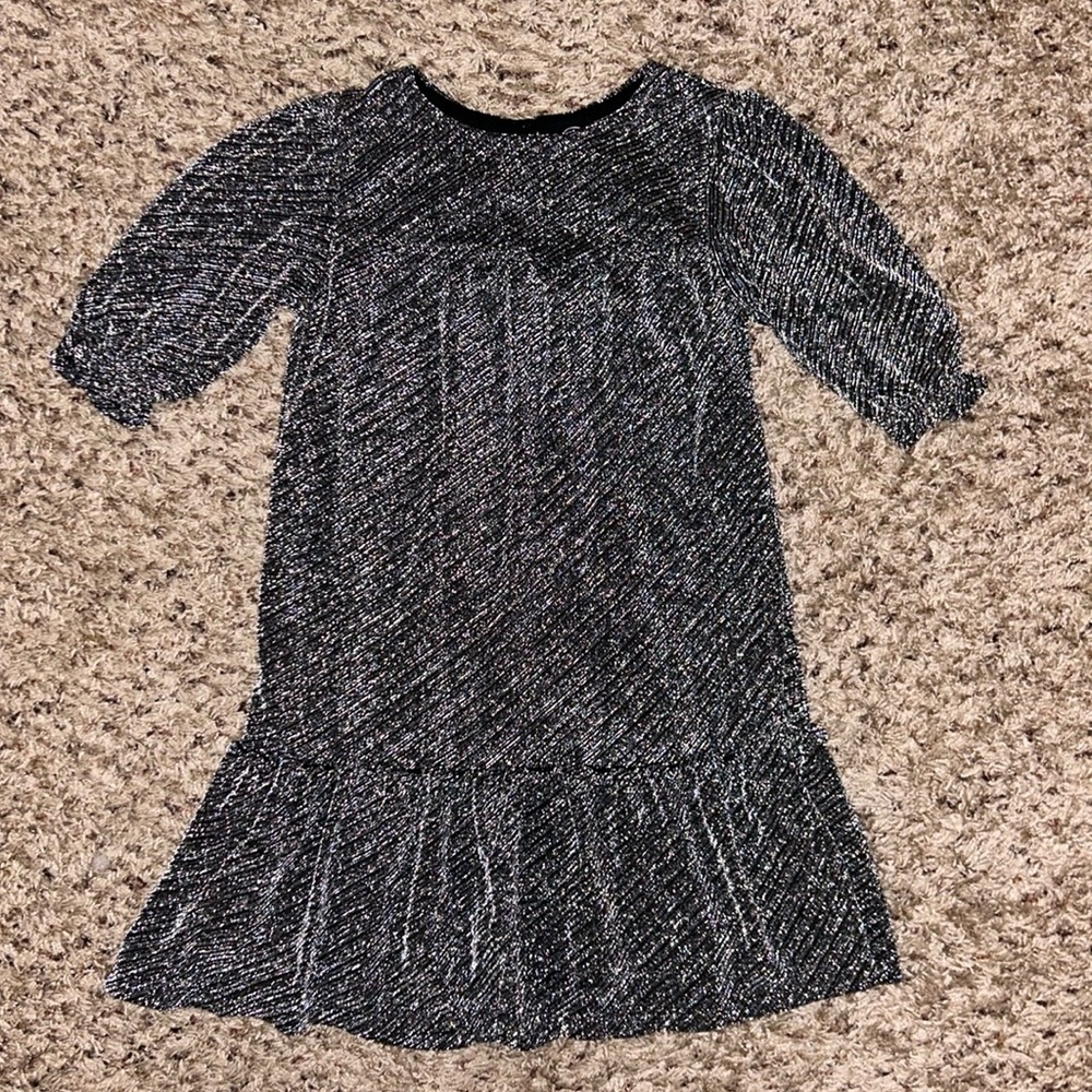 Girls’ (7-8) Sparkling Black and Silver Dress